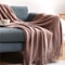 Corn Grain Waffle Embossed Knitted Blanket, Textile City Thickened Winter Warm Throw with Tassels, Decorative Bedspread