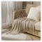 Corn Grain Waffle Embossed Knitted Blanket, Textile City Thickened Winter Warm Throw with Tassels, Decorative Bedspread
