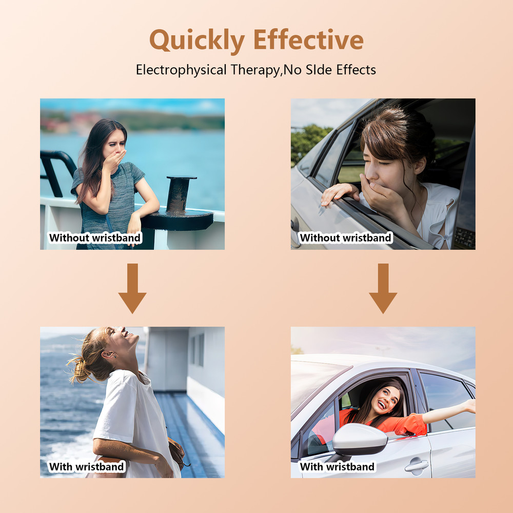 Hasocare Anti-Nausea Wristband, Motion Sickness Relief Bands for Travel, Car, Boat, Acupressure Bracelet for Nausea