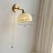 Ceramic Copper Arm Wall Lamp, Beside Pull Chain Switch for Bedroom Bathroom Stair, Japan Style Nordic Modern Wandlamp