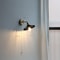 Ceramic Copper Arm Wall Lamp, Beside Pull Chain Switch for Bedroom Bathroom Stair, Japan Style Nordic Modern Wandlamp