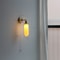 Ceramic Copper Arm Wall Lamp, Beside Pull Chain Switch for Bedroom Bathroom Stair, Japan Style Nordic Modern Wandlamp