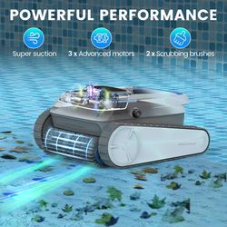 airrobo pool vacuum for inground pools, wall climbing pool cleaner, smart navigation robot, 120 min run time