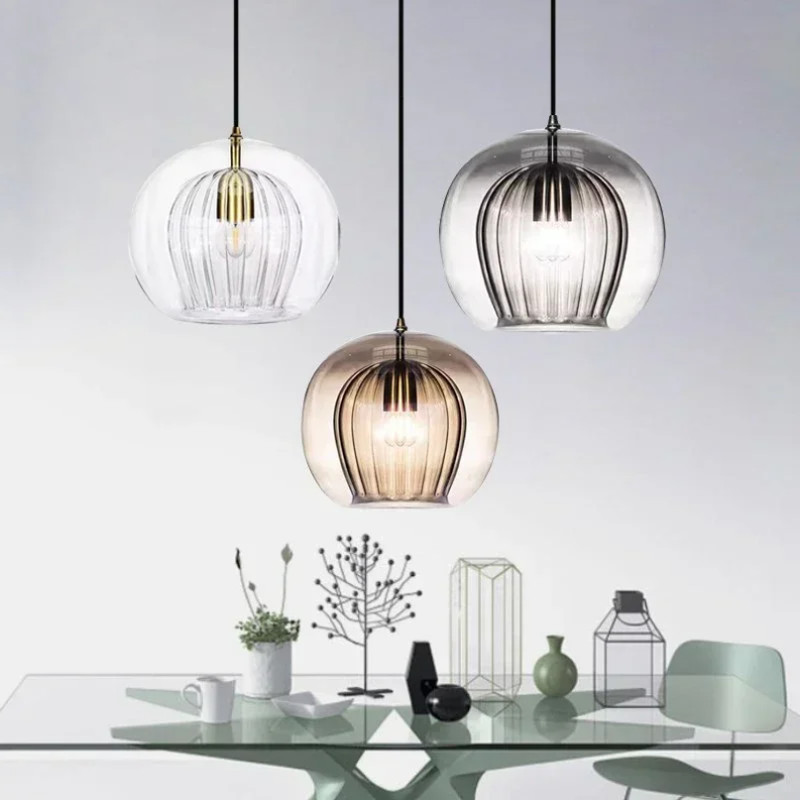 LED Hanging Lamp Modern Glass Pendant Light, Chandelier Lighting Fixtures for Dining Living Room, Home Decor