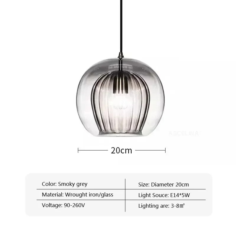 LED Hanging Lamp Modern Glass Pendant Light, Chandelier Lighting Fixtures for Dining Living Room, Home Decor