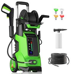 electric pressure washer 3.5gpm car washer with touch screen, portable for car patio garden cleaning