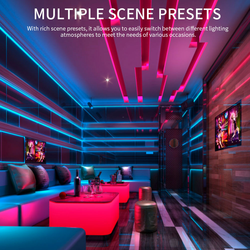 SPI-TTL Led Strip Light Controller T8K Music, 8Channels DMX Console With Mic in Aux in