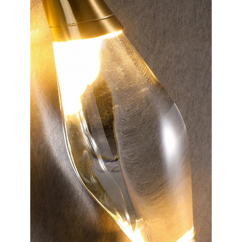 Modern Copper Crystal Wall Lamp Simple Creative Decoration Designer Lighting For Living Room Study 5