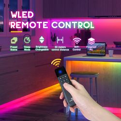 gledopto wled remote control, wifi wireless led controller, brightness adjust, 4 scenes preset night light, 50m distance