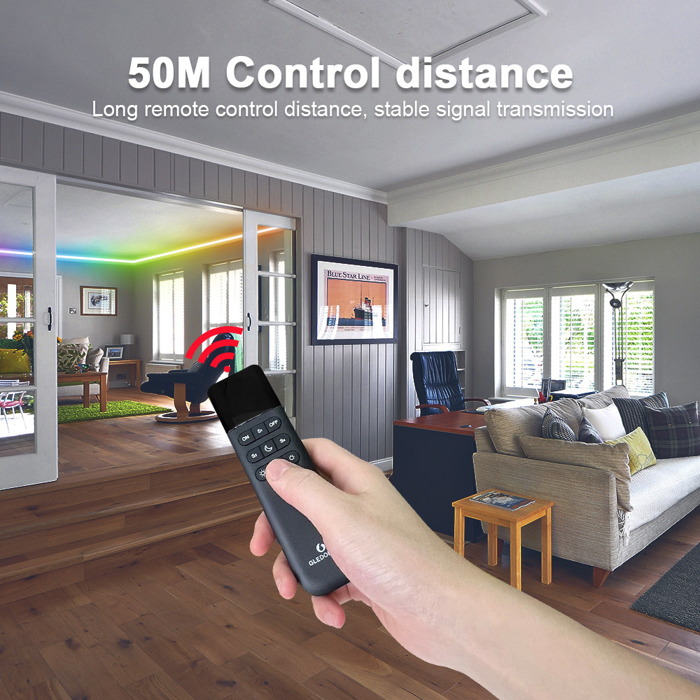 GLEDOPTO WLED Remote Control, WiFi Wireless LED Controller, Brightness Adjust, 4 Scenes Preset Night Light, 50M Distance