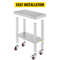 Stainless Steel Work Bench Table HeavyDuty Kitchen Worktable With Wheels For Commercial Home Use 9