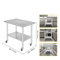 Stainless Steel Work Bench Table HeavyDuty Kitchen Worktable With Wheels For Commercial Home Use 15