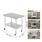 Stainless Steel Work Bench Table HeavyDuty Kitchen Worktable With Wheels For Commercial Home Use 15