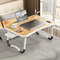 Portable Laptop Desk with USB Light & Fan, Foldable Laptop Table with Cup Holder, Tablet Slot & Handle for Work, Study