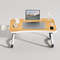 Portable Laptop Desk with USB Light & Fan, Foldable Laptop Table with Cup Holder, Tablet Slot & Handle for Work, Study