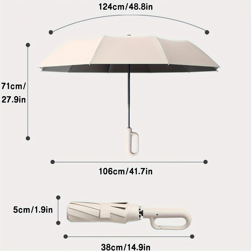 30 Bones Windproof Strong 105CM Reinforced Automatic Folding Umbrella For Men Large Buckle Handle W 3