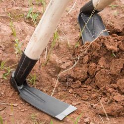 heavy-duty garden hoe, forged weeding tool for digging soil, planting vegetables & flowers | durable outdoor farming