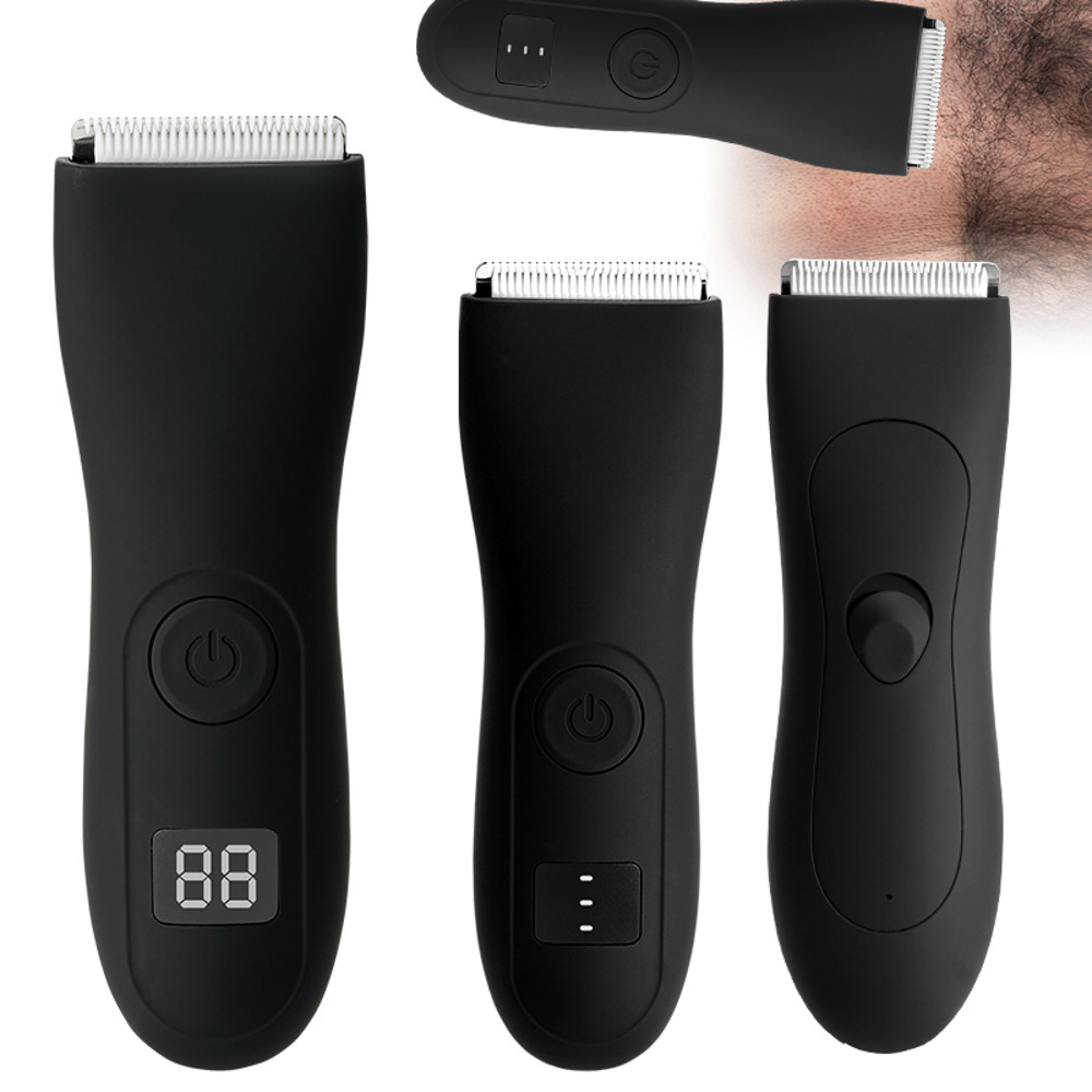 Mens Body Hair Trimmer for Balls & Groin, Womens Bikini Shaver, Painless Hair Removal for Beard, Arms