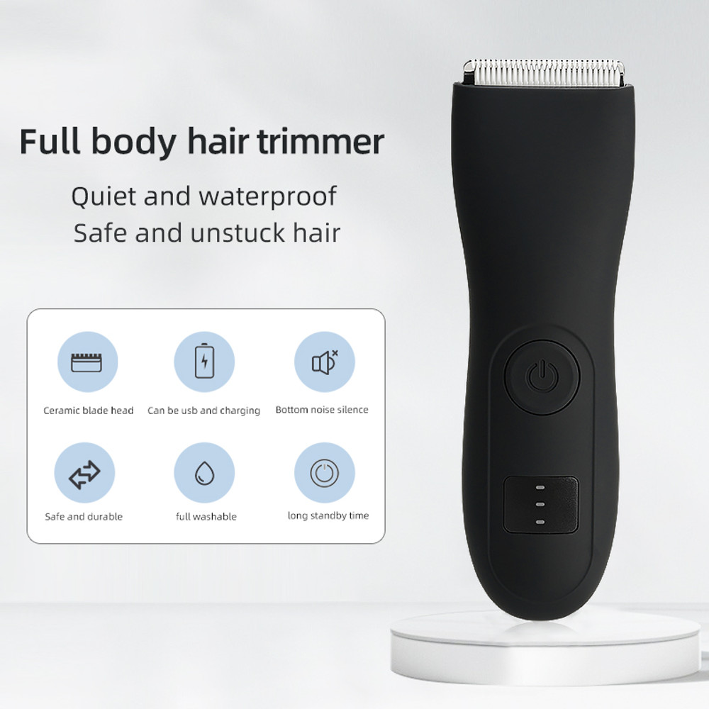 Mens Body Hair Trimmer for Balls & Groin, Womens Bikini Shaver, Painless Hair Removal for Beard, Arms