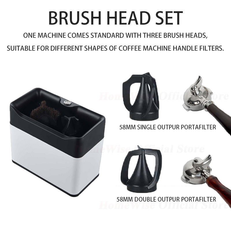 HomeWise Automatic 58mm Coffee Portafilter Cleaner, Electric Cleaner for Basket, Commercial-Grade Stainless Steel