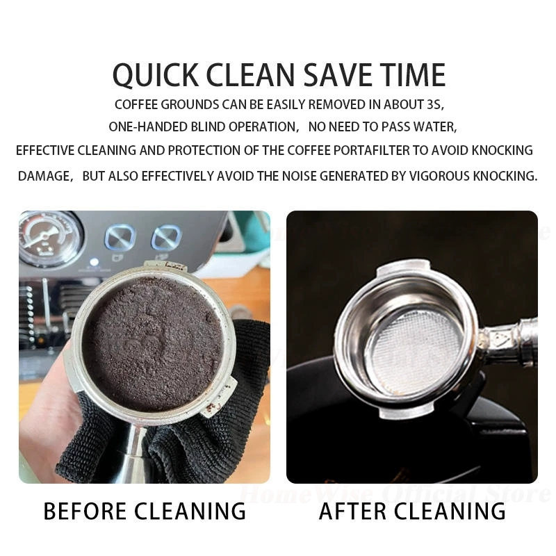 HomeWise Automatic 58mm Coffee Portafilter Cleaner, Electric Cleaner for Basket, Commercial-Grade Stainless Steel