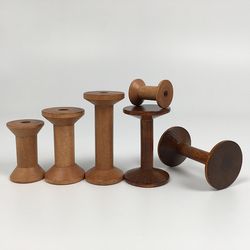 brown big wood empty spools bobbin, 20/50 pcs bulk supply for sewing, ribbons, twine, thread & diy craft