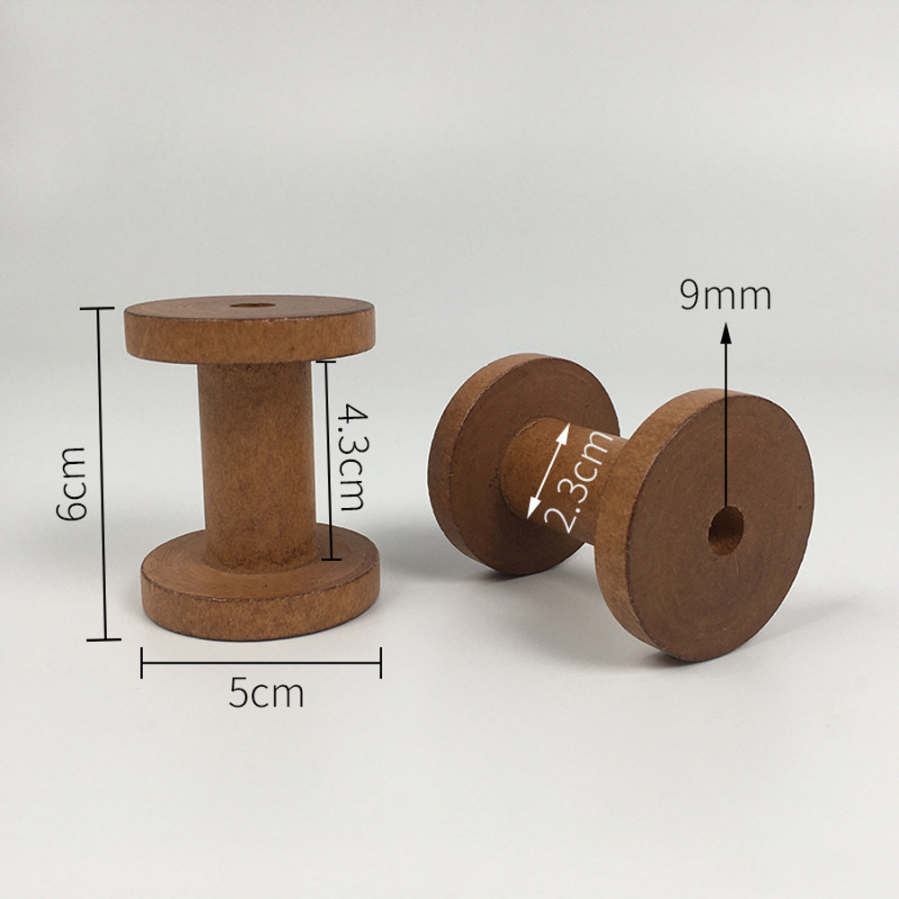 Brown Big Wood Empty Spools Bobbin, 20/50 Pcs Bulk Supply for Sewing, Ribbons, Twine, Thread & DIY Craft