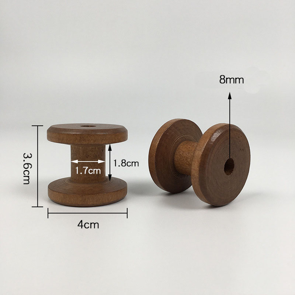 Brown Big Wood Empty Spools Bobbin, 20/50 Pcs Bulk Supply for Sewing, Ribbons, Twine, Thread & DIY Craft