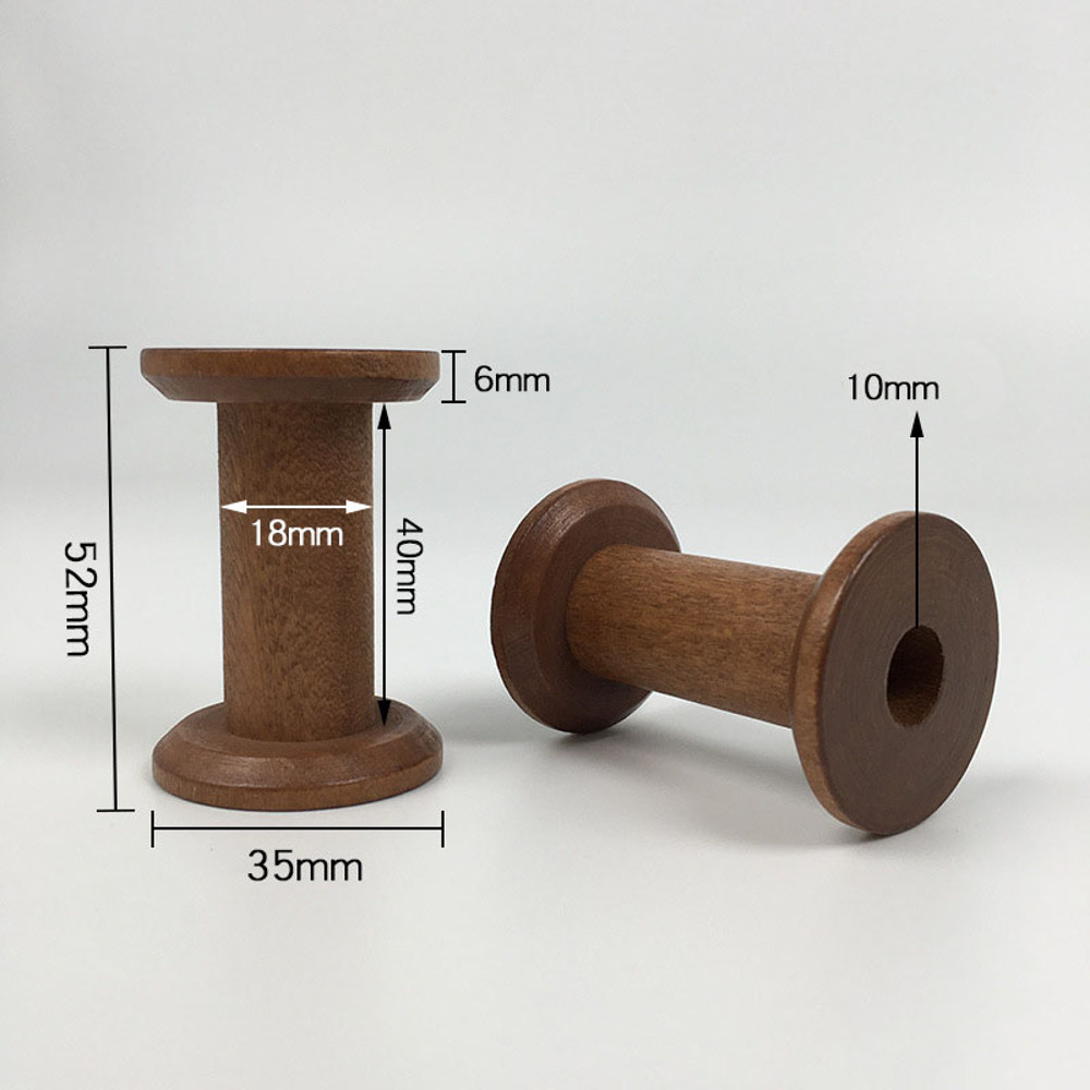 Brown Big Wood Empty Spools Bobbin, 20/50 Pcs Bulk Supply for Sewing, Ribbons, Twine, Thread & DIY Craft