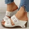 Womens Fashion Gladiator Sandals, Summer Beach Wedge Sandals with Comfortable Flat Sole