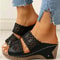 Womens Fashion Gladiator Sandals, Summer Beach Wedge Sandals with Comfortable Flat Sole