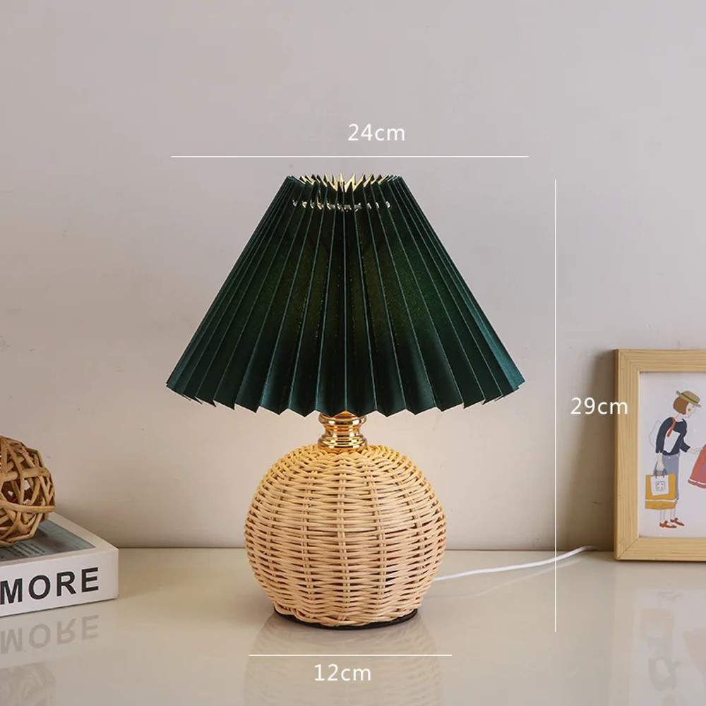 Nordic Ins Wind Internet Red Desk Lamp for Girls, High-End Pleated Bedroom Bedhead Lamp with Warm Night Light