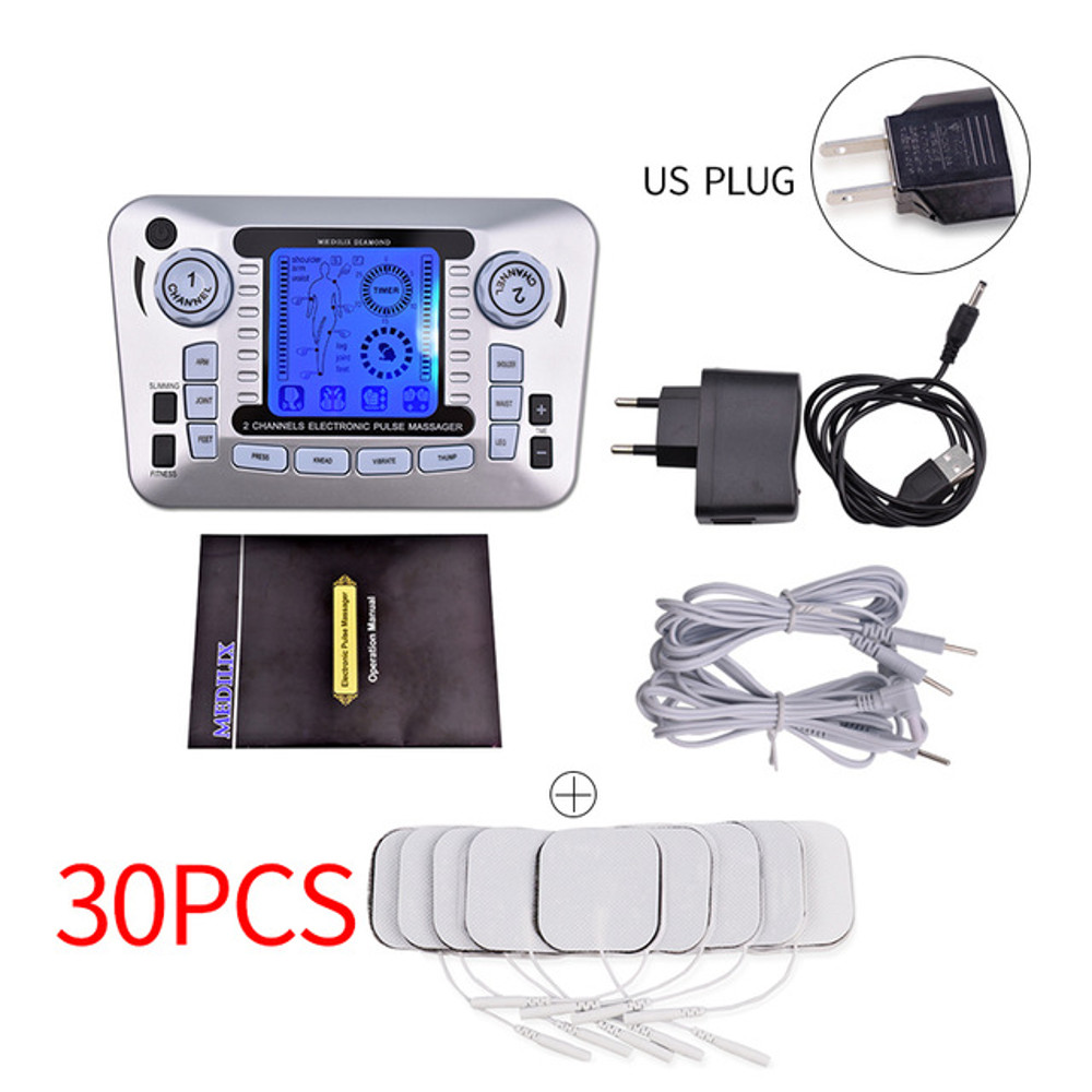 Professional 12 Mode TENS EMS Muscle Stimulator Electric Pulse Massager For Digital Pain Relief He 6