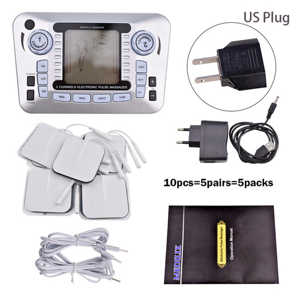 Professional 12 Mode TENS EMS Muscle Stimulator Electric Pulse Massager For Digital Pain Relief He 10