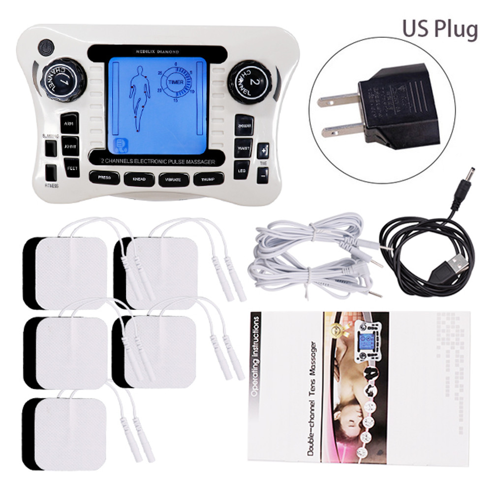 Professional 12 Mode TENS EMS Muscle Stimulator Electric Pulse Massager For Digital Pain Relief He 11