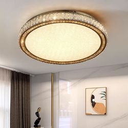 modern lustre crystal ceiling lamp, dimmable led chandelier for bedroom, living room, dining table lighting fixture