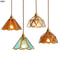 IWHD Japanese Style Vintage Pendant Lamp Slag Glass Polished Copper LED Hanglamp For Bedroom Bar C 0