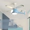 42 inch Modern Ceiling Fan with Light, 3-Color Temperature LED and Remote Control for Childrens Bedroom, Dining Room