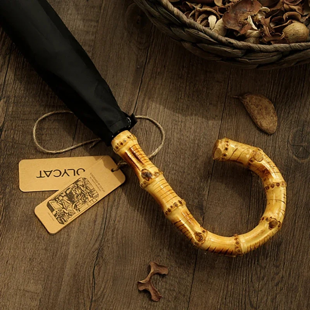 OLYCAT Large Windproof Golf Umbrella - 122cm Luxury Designer Rain Umbrella for Men with Bamboo-Inspired Cantilever Desig