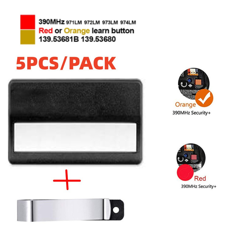 971LM Orange Button Remote Control, Compatible with 971LM, 973LM Gate Openers, Secure Belt Clip