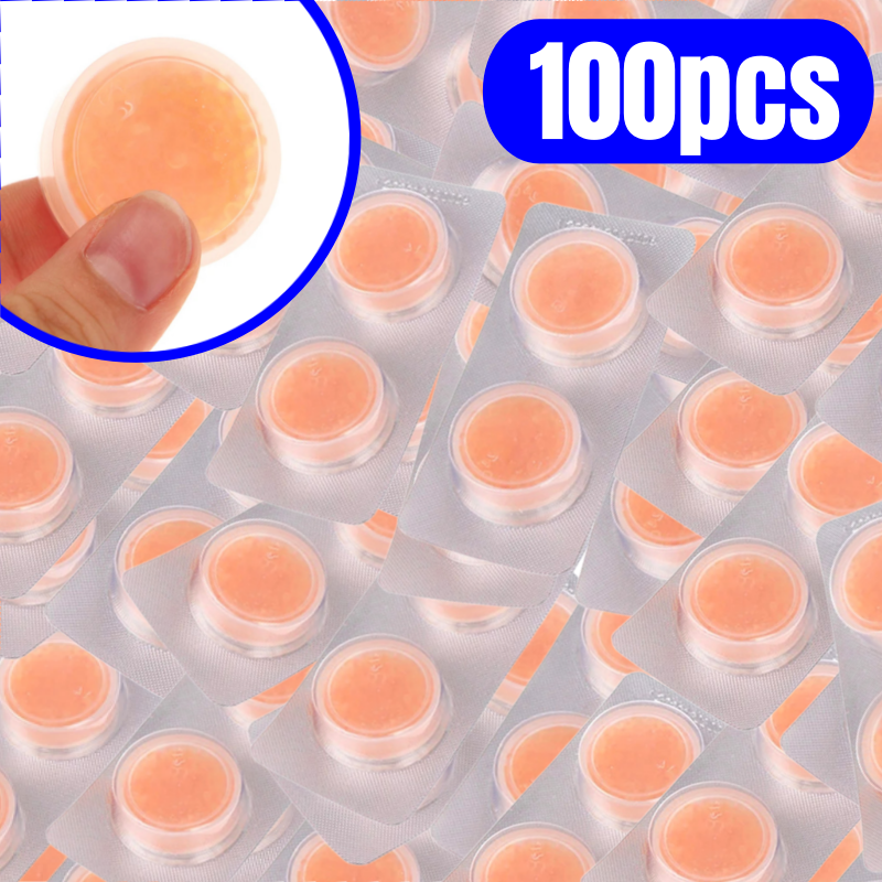 100pcs Portable Hearing Aid Drying Capsules, Desiccant Dehumidifier Pallets for BTE Aids, IEMs Essential Ear Care Ac