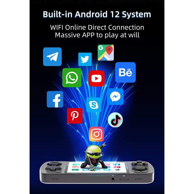 ANBERNIC RG405M Metal Shell Handheld Game Console Touch Screen Android 12 System T618 Chip 3000 Pre 4