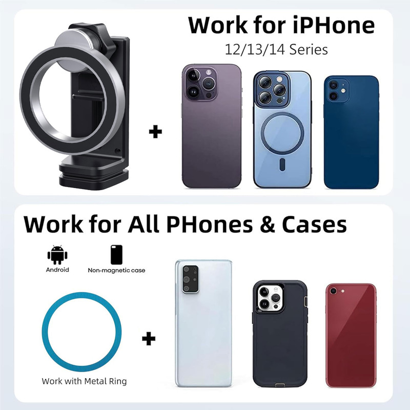 Universal Magnetic Cell Phone Holder for Airplane Travel, Desktop Use, Essential Tray Table Companion