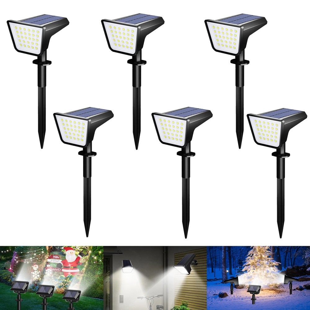 4 Pack Waterproof Outdoor Solar Street Lights, Dusk to Dawn Garden Spotlights for Yard, Terrace, and Landscape Decorati