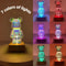 LED 3D Bear Firework Night Light, USB Color Changeable Ambient Lamp with 7 Colors, 3 Light Modes for Kids Room, Bedroom