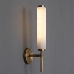 modern marble wall light with copper finish, creative e14 sconce for living room, bedroom, study home decor
