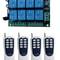8 Channel Wireless Remote Control Switch Kit, DC12V/24V RF Transmitter, Receiver for LED Lights, Relays, Motors