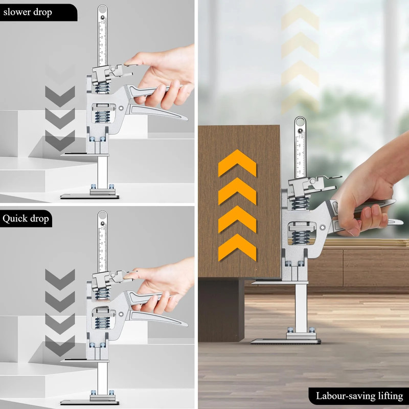 2 Pack Labor Saving Arm Jack, Heavy-Duty Stainless Steel Furniture Lifter Tool, Hand Lifting Jack for Door, Walls, Tiles