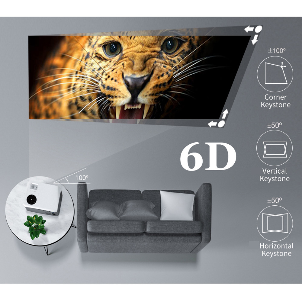 WZATCO C6A 300inch Projector 1080P Full HD Smart WiFi 5G LED Home Theater Video Proyector With HIFI 3