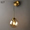 Modern Nordic Glass Ball Wall Lamp, Creative Golden Chrome Fixture with E14/E27 for Living Room, Kitchen Decoration